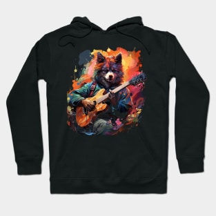 Alaskan Husky Playing Guitar Hoodie